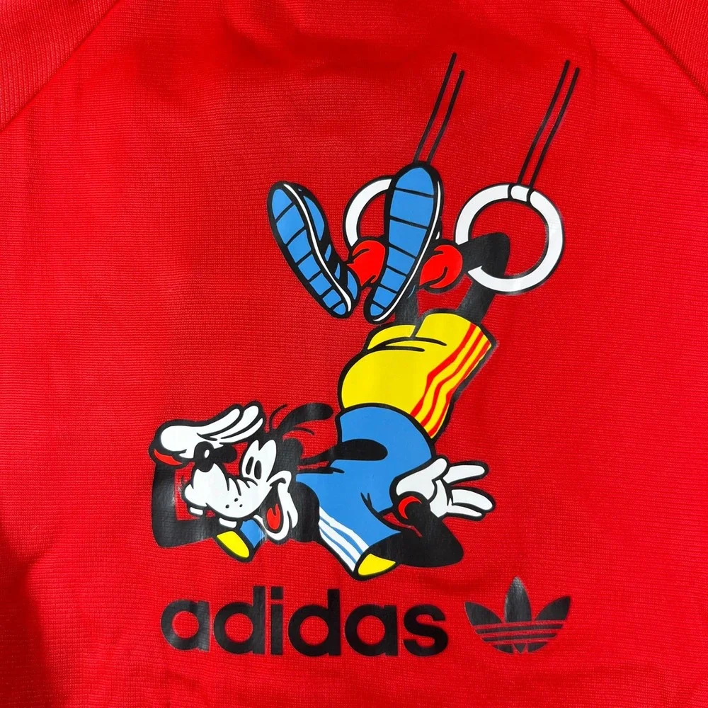 Adidas Track Suit Kids 18M Red Disney Goofy Superstar‎ Jacket Pants Set Vintage